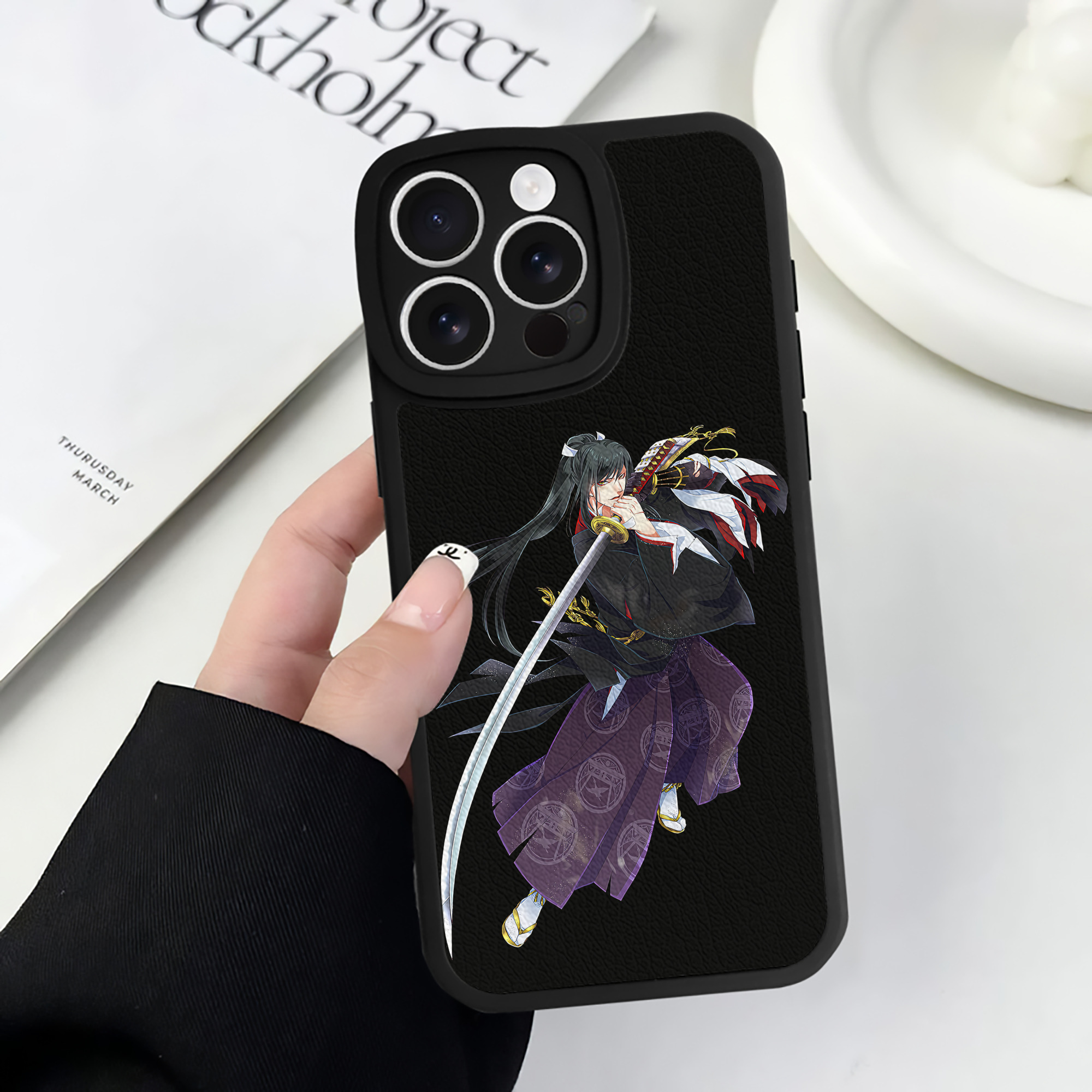 （画像用） 刀剣乱舞 Touken Ranbu 【iPhone 16シリーズ対応】シリコンスマホケース（レザー調） 材質：シリコン